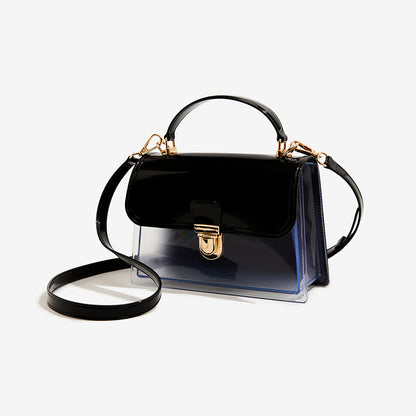 black pvc small jelly square bag,women,side
