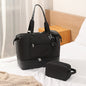 black nylon sneaker travel bag,women,front
