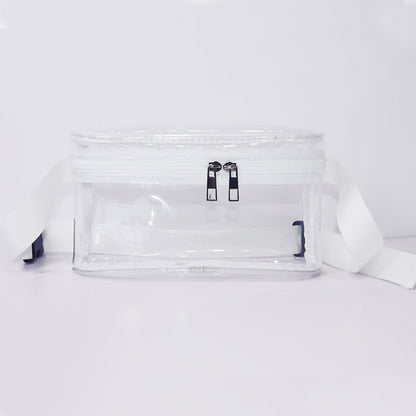 solid color clear pvc waist pack bag with transparent body and light adjustable strap