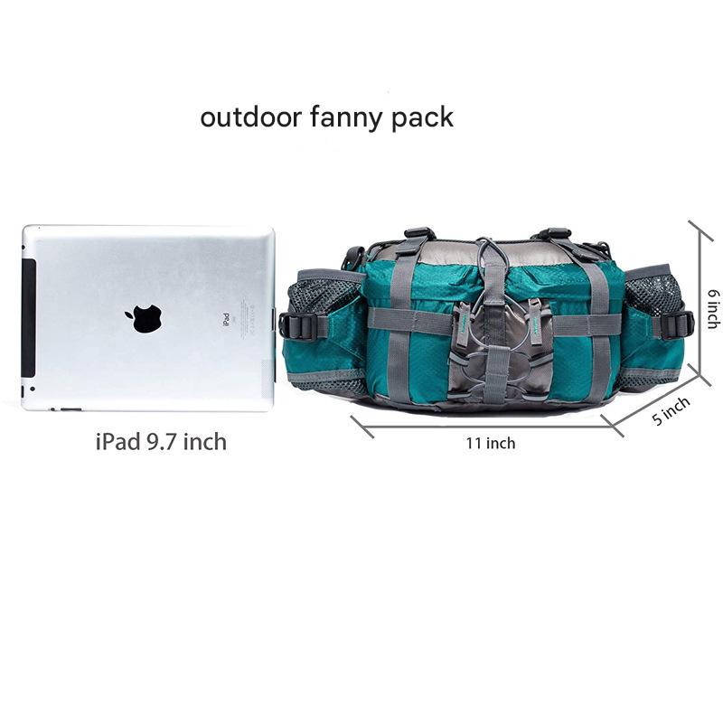 peacock blue nylon sports belt bag,custom,dimensions