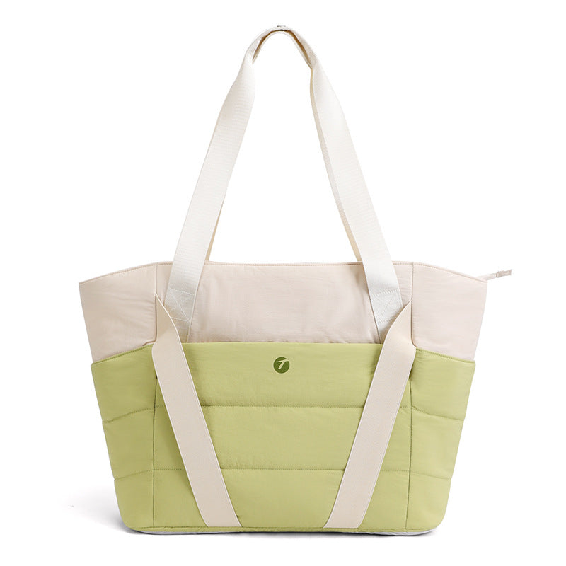 green nylon sports tote yoga bags,women,front