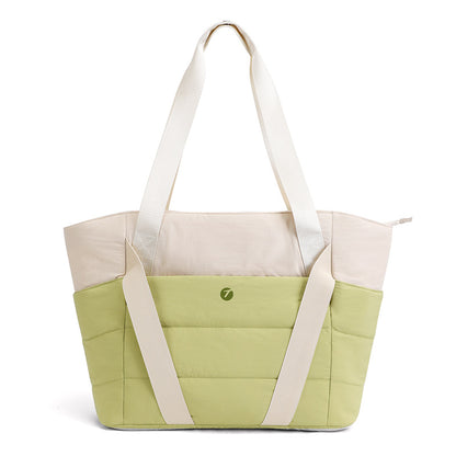 green nylon sports tote yoga bags,women,front