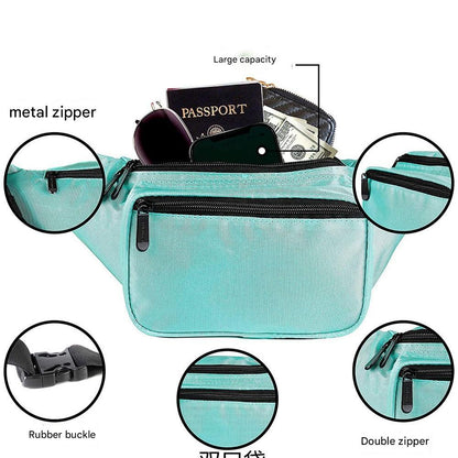 green polyester sports waist bag,custom,detail