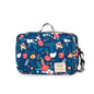 blue flower print polyester stroller diaper bag,women,front