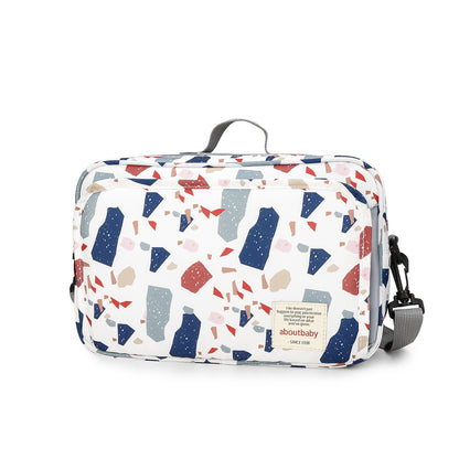 colorful stone print polyester stroller diaper bag,women,front
