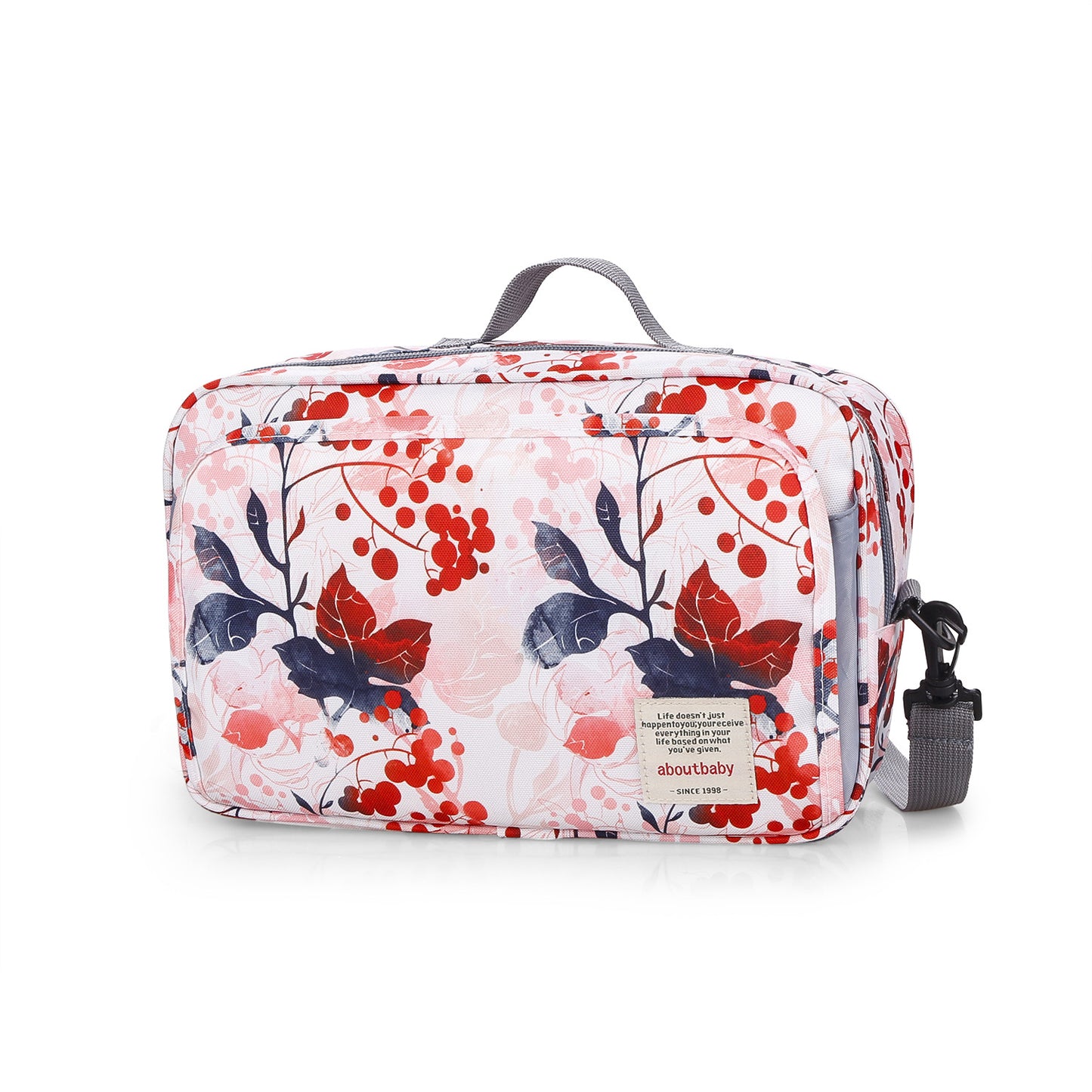 flower in ink print polyester stroller diaper bag,women,front