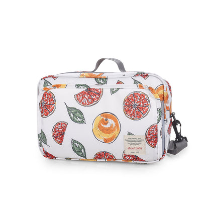 grapefruit print polyester stroller diaper bag,women,front