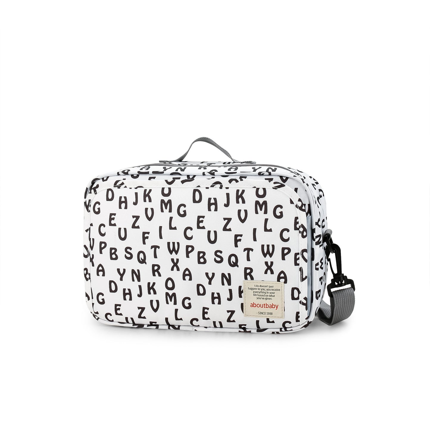 letter print polyester stroller diaper bag,women,front
