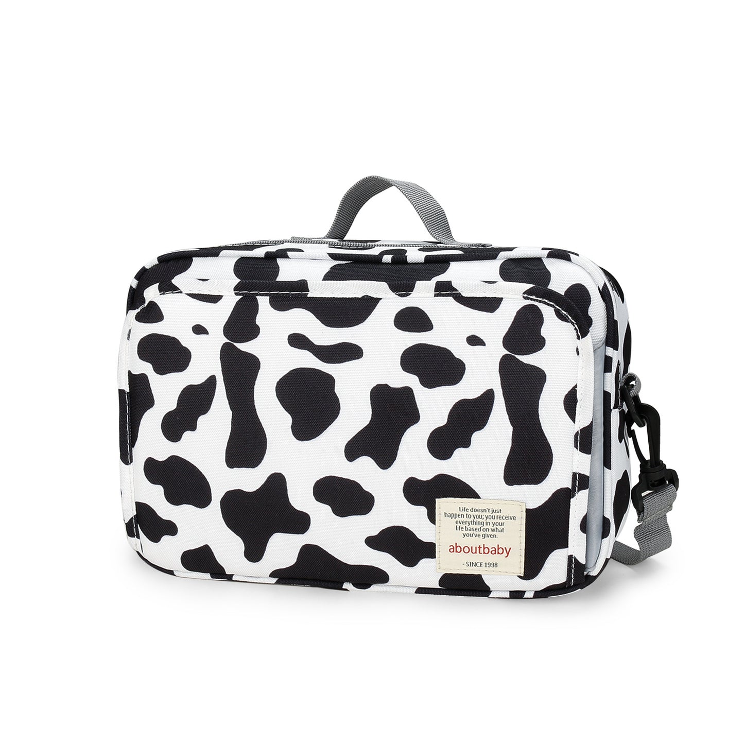milk grain print polyester stroller diaper bag,women,front