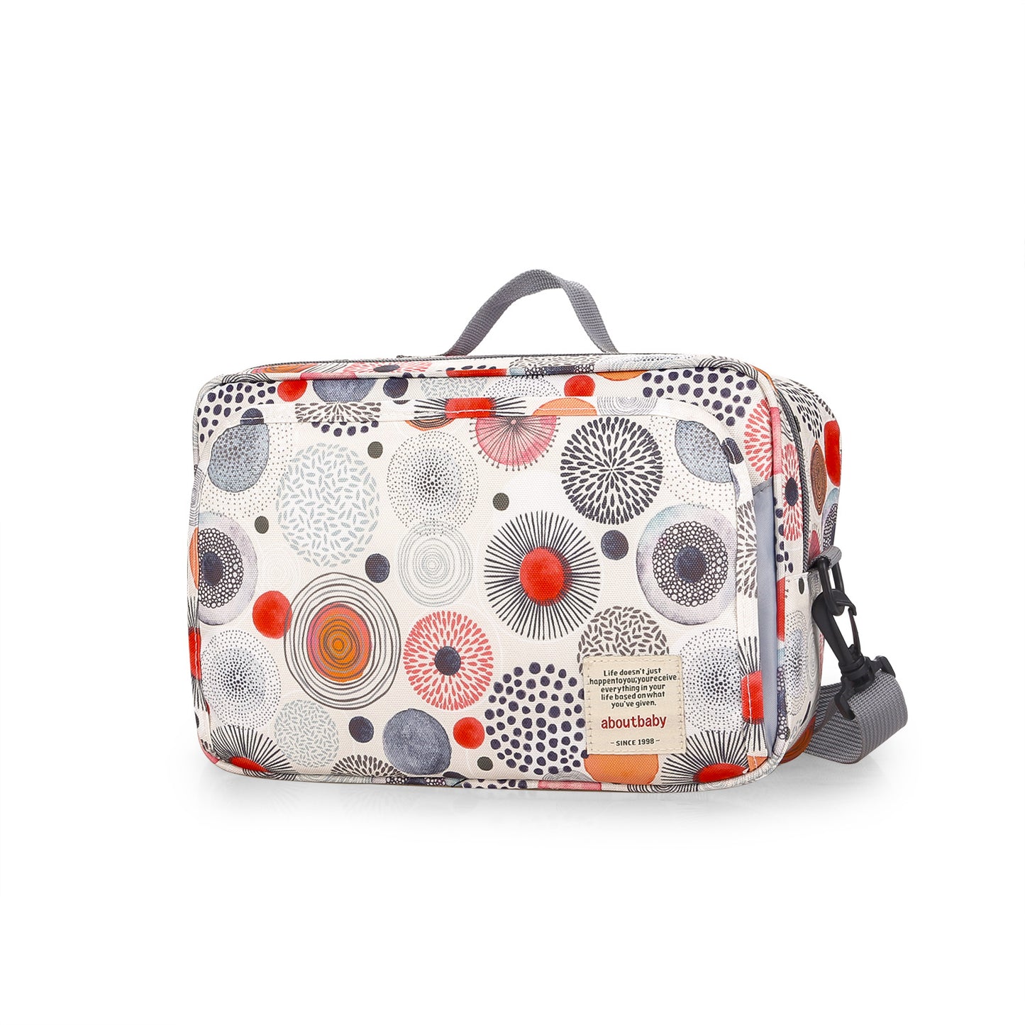 small circle print polyester stroller diaper bag,women,front
