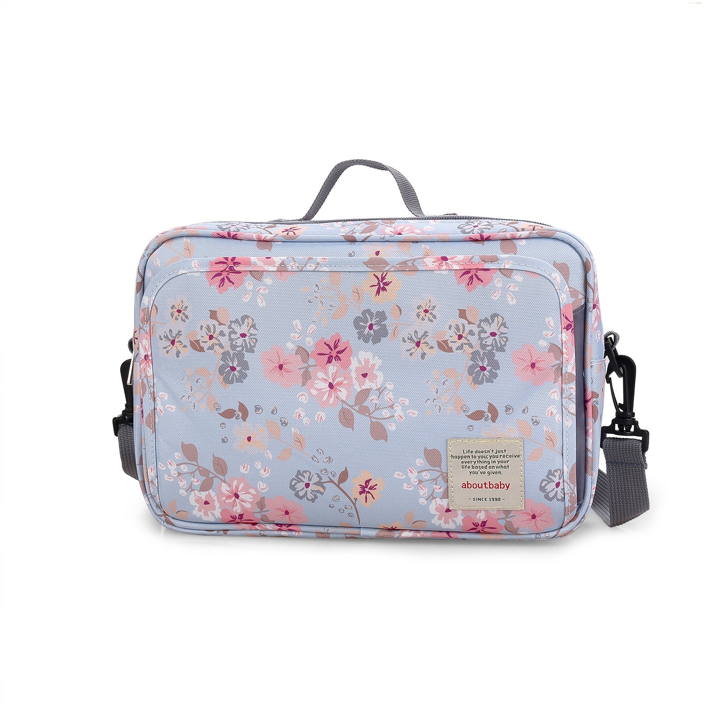 small flower print polyester stroller diaper bag,women,front