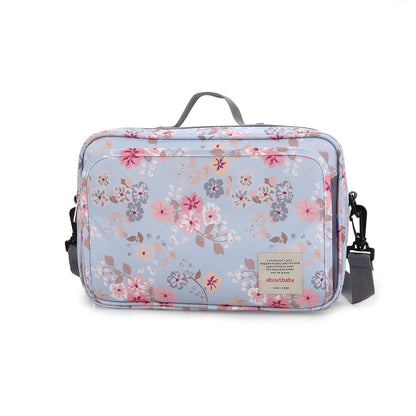 small flower print polyester stroller diaper bag,women,front