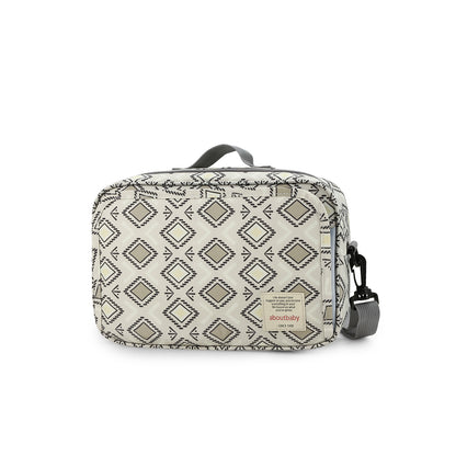 square print polyester stroller diaper bag,women,front