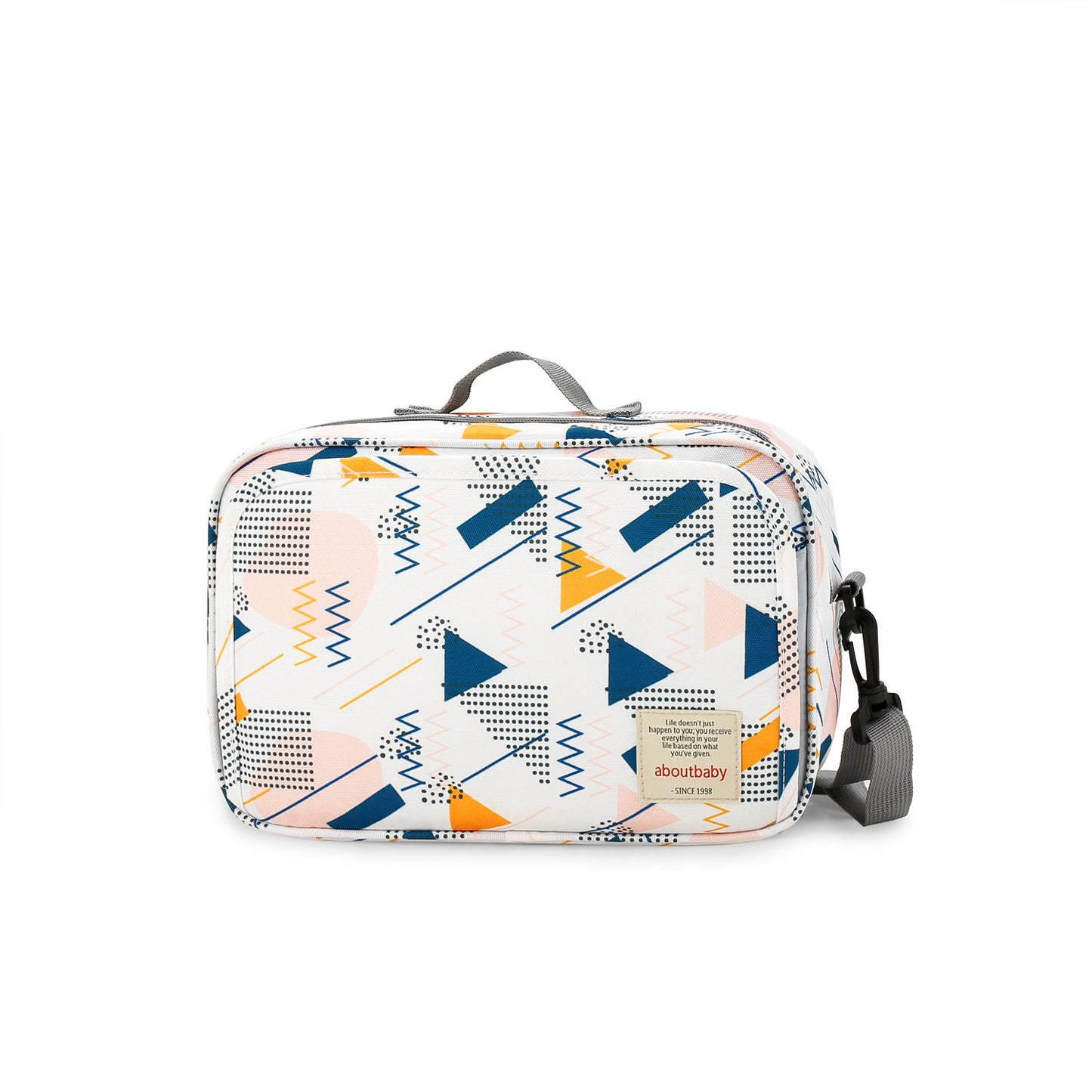 wave point print polyester stroller diaper bag,women,front