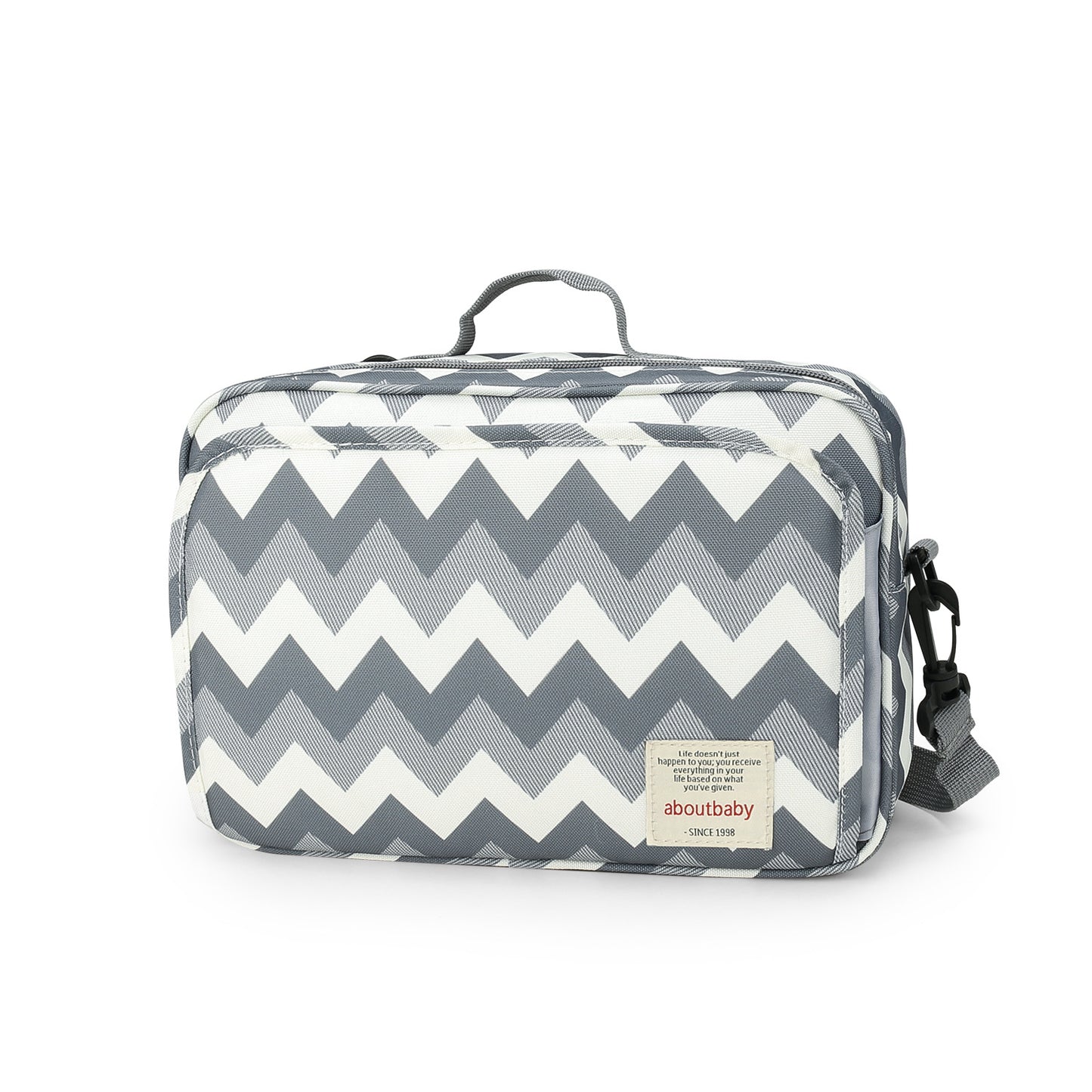 wave print polyester stroller diaper bag,women,front