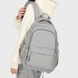 gray fanlosn nylon student school backpack,custom,model display
