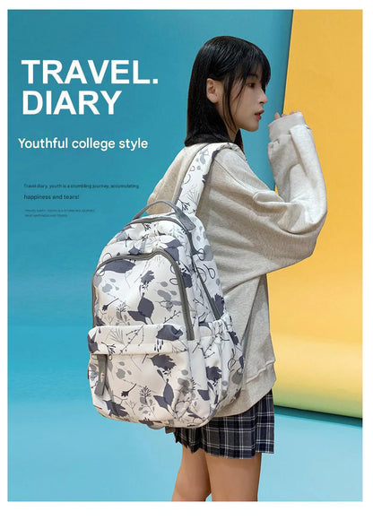 leaf gray fanlosn nylon student school backpack,custom,model display 02