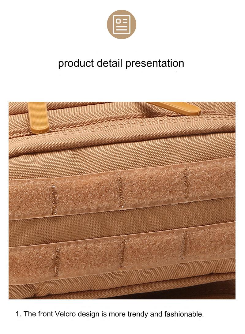 tactical backpack velcro detail with durable oxford fabric construction