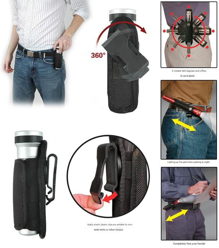 black nylon tactical flashlight holster,custom,lifestyle