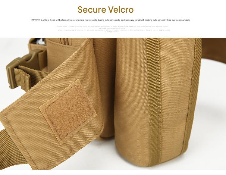 khaki polyester tactical hydration waist pack,custom,detail