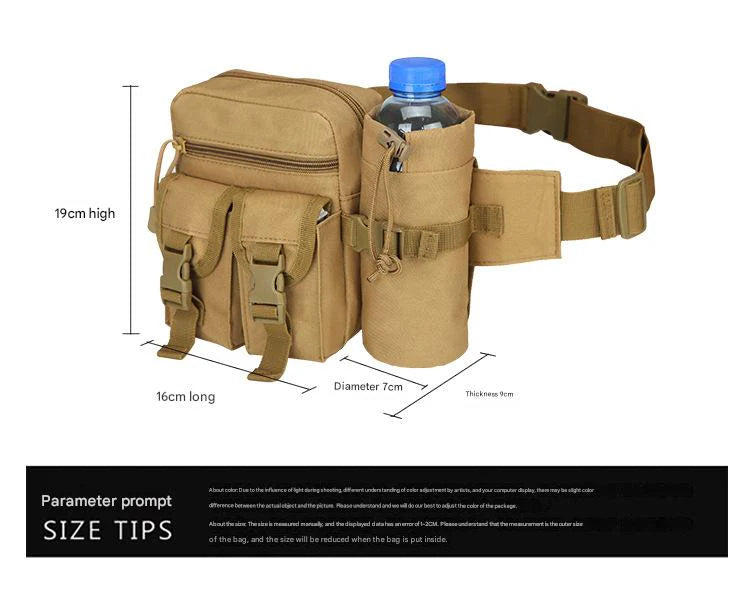 khaki polyester tactical hydration waist pack,custom,dimensions
