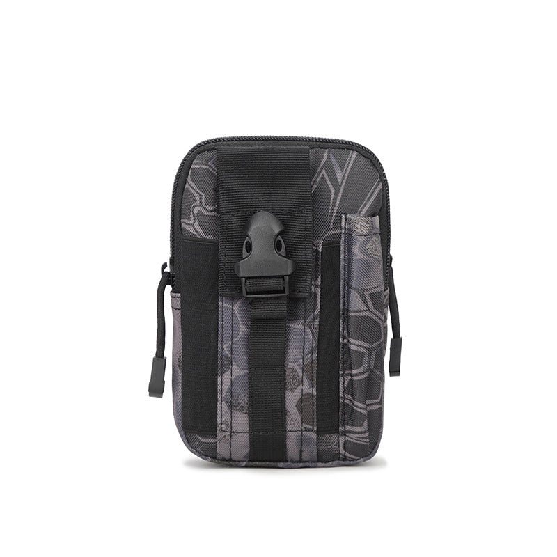 black python pattern oxford tactical leg bag,men,front