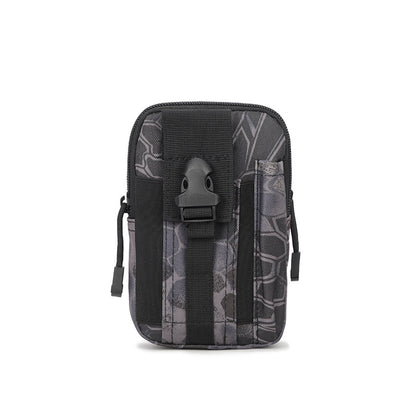 black python pattern oxford tactical leg bag,men,front