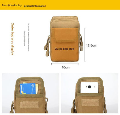 khaki cordura tactical phone belt pouch,custom,dimensions 02