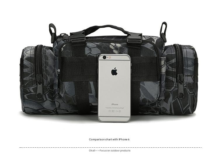 python pattern black polyester tactical sling bag,custom,detail
