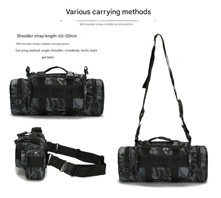 python pattern black polyester tactical sling bag,custom,display