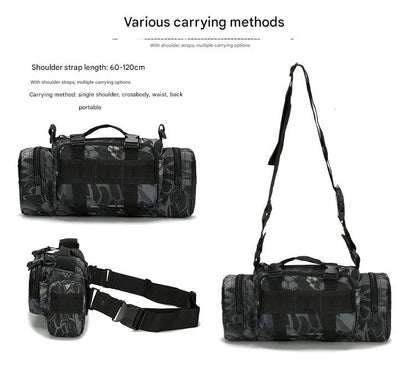 python pattern black polyester tactical sling bag,custom,display