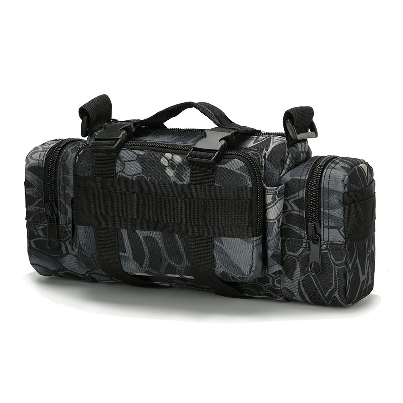 python pattern black polyester tactical sling bag,custom,front