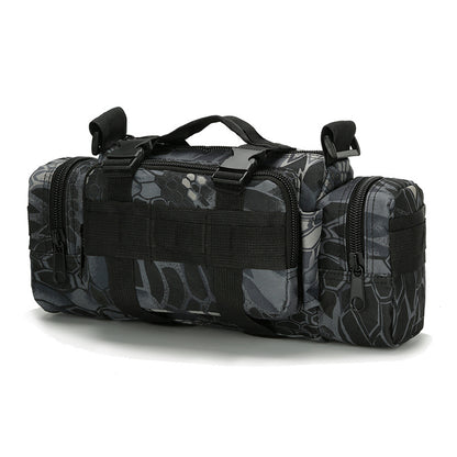 python pattern black polyester tactical sling bag,custom,front