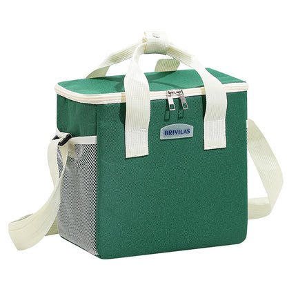 green ice pack thermal lunch bag,double sided,front