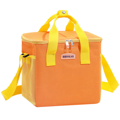 orange ice pack thermal lunch bag,double sided,front