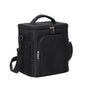 black ice pack thermal lunch bag,front fastening,front