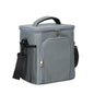 gray ice pack thermal lunch bag,front fastening,front