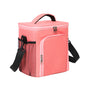 pink ice pack thermal lunch bag,front fastening,front