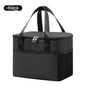 black ice pack thermal lunch bag,square portable,front