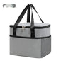 gray ice pack thermal lunch bag,square portable,front