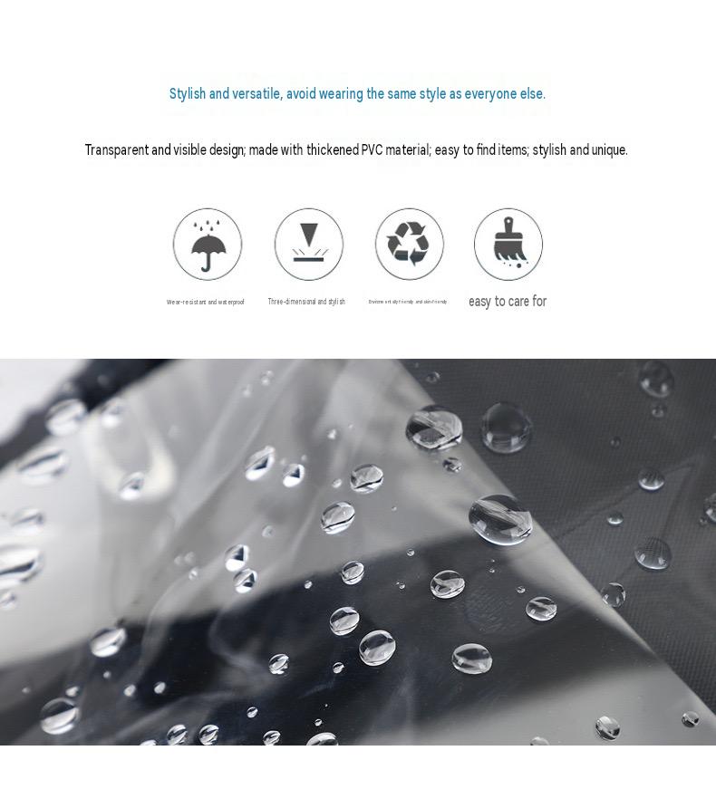 thickened pvc backpack material showing water resistant surface with water droplets