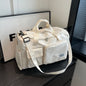 beige oxford training travel bag,women,front