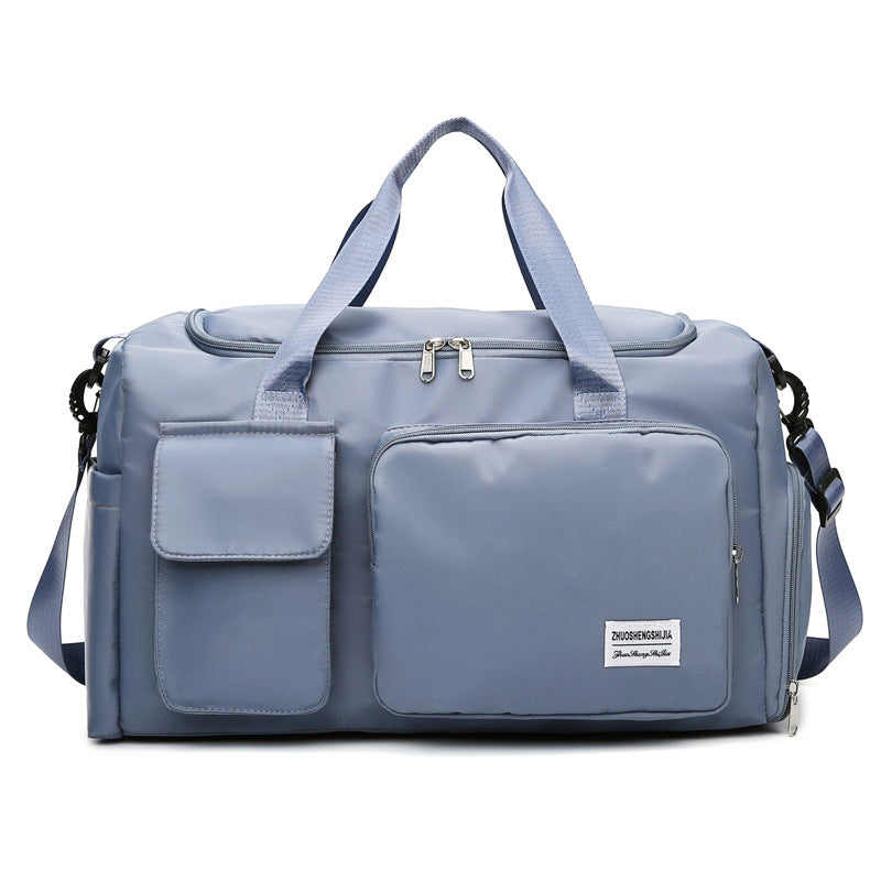 blue oxford training travel bag,women,front