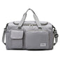 gray oxford training travel bag,women,front
