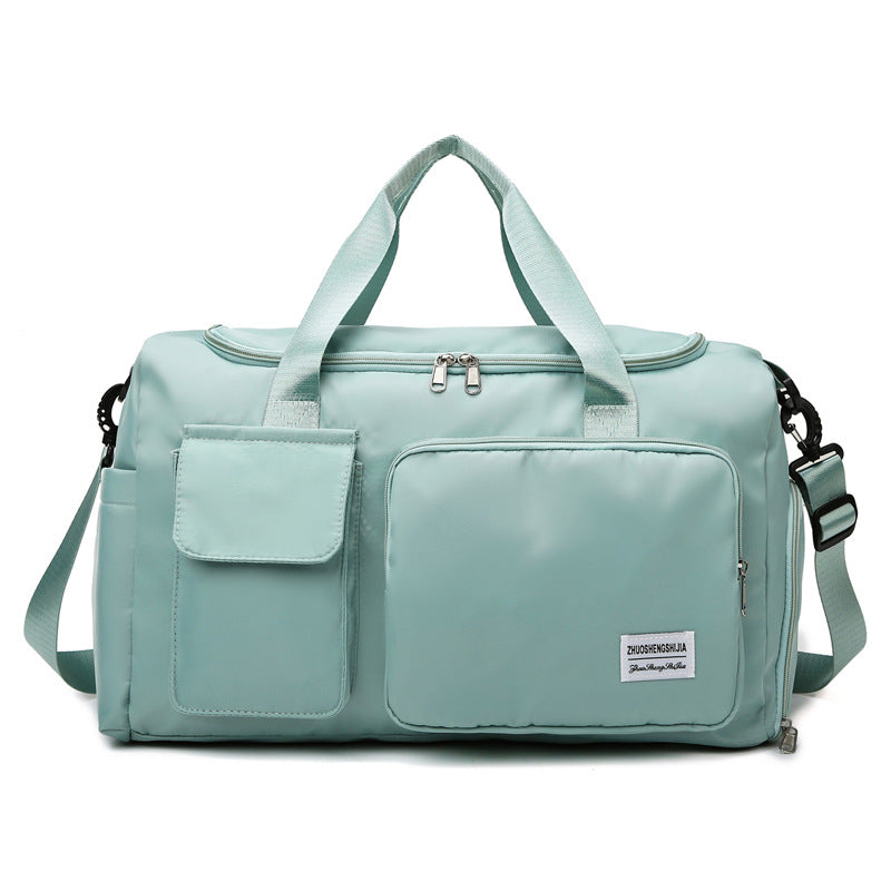 green oxford training travel bag,women,front