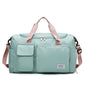 pink with green oxford training travel bag,women,front