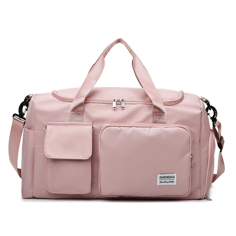 pink oxford training travel bag,women,front