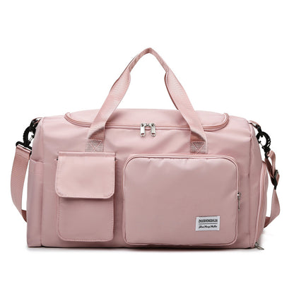 pink oxford training travel bag,women,front