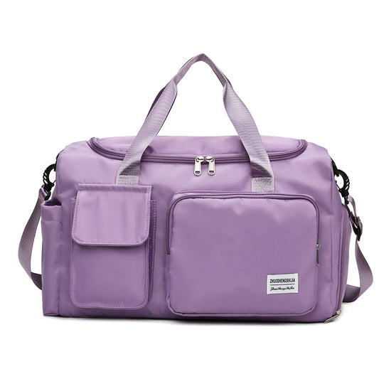 purple oxford training travel bag,women,front