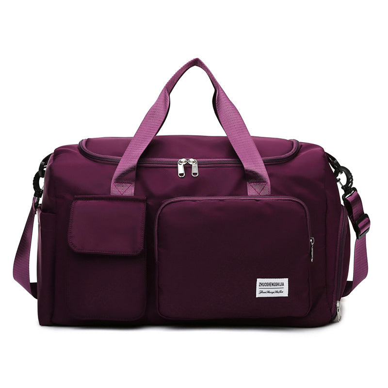 purplish red oxford training travel bag,women,front